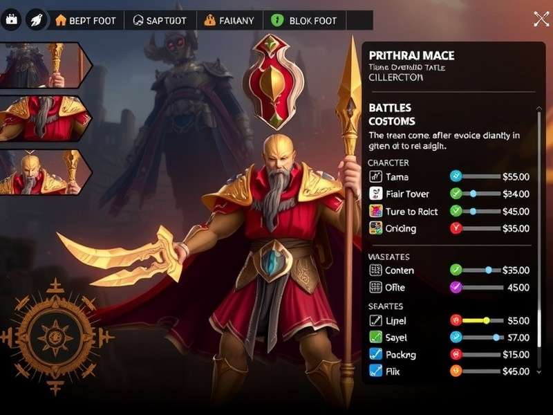 Prithviraj Mace Titan Overlord character customization screen